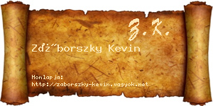 Záborszky Kevin névjegykártya